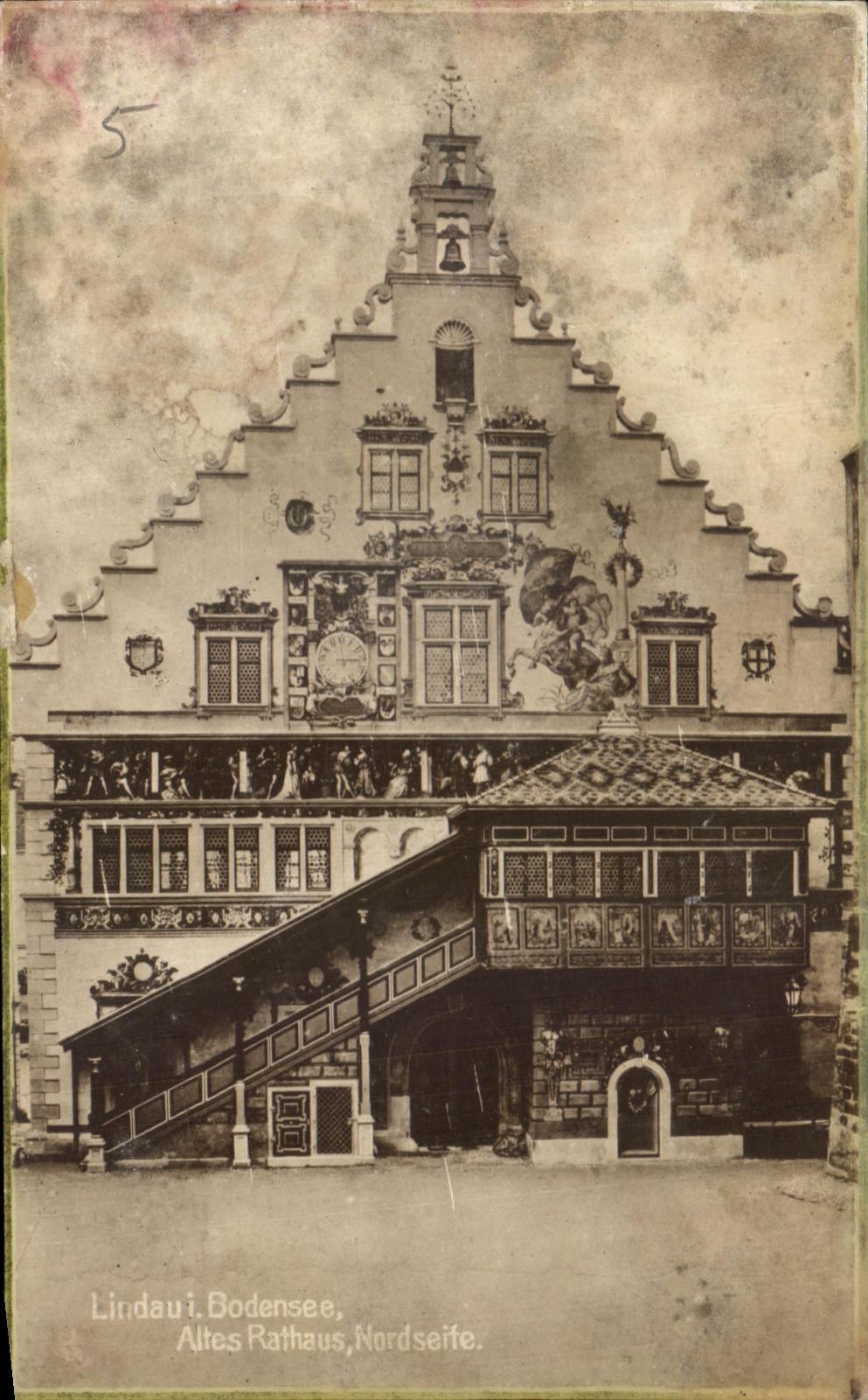 CPA Lindau i Bodensee Altes Rathaus Nordseile