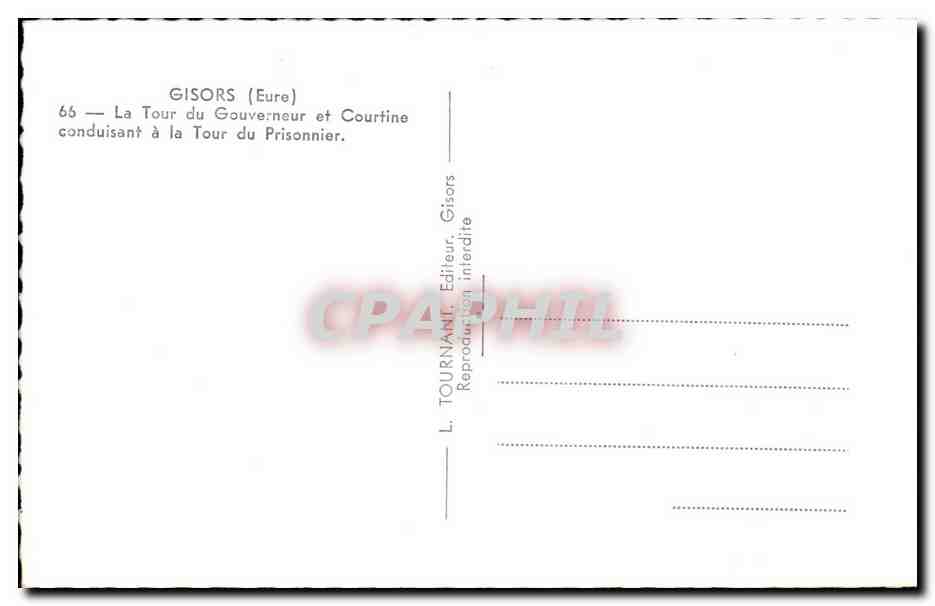 Gisors (Eure) — La Tour du Gouverneur et Courtine conduisant à la Tour du Prisonnier — L. Tournant — Reverso