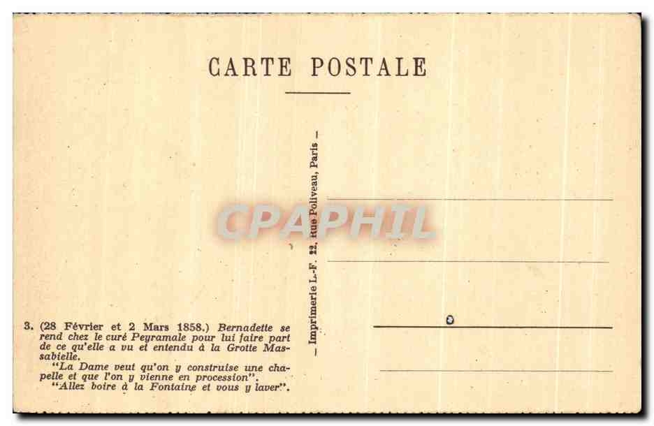 CPA Musee Bernadette Lourdes — Verso