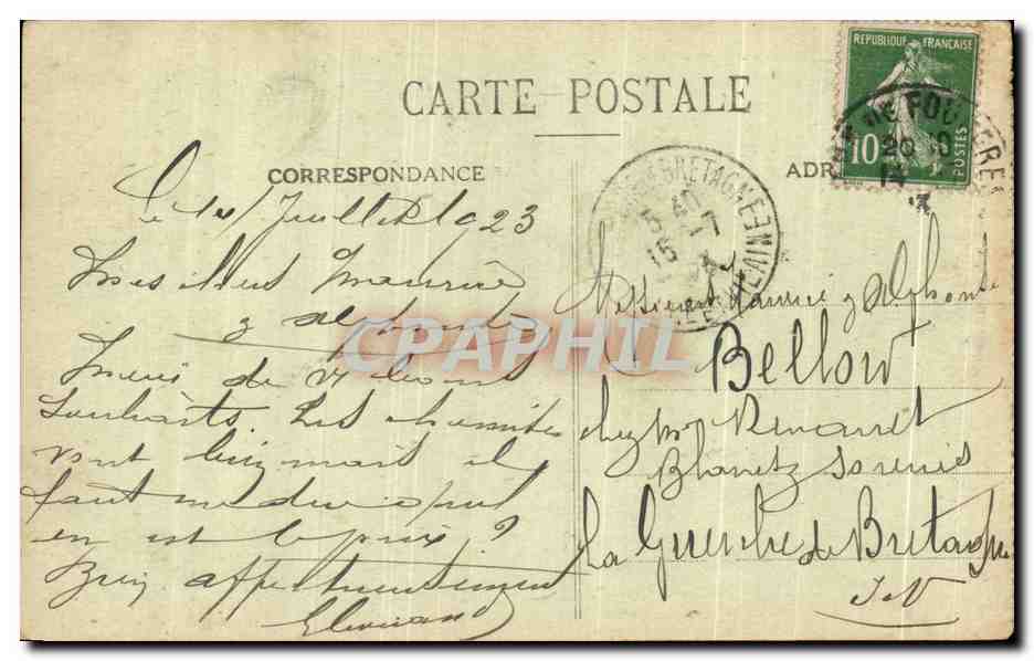 Mont Saint-Michel — La Crypte de l'Aquilon — Édition Guérin, St Malo (1-ct) — Verso