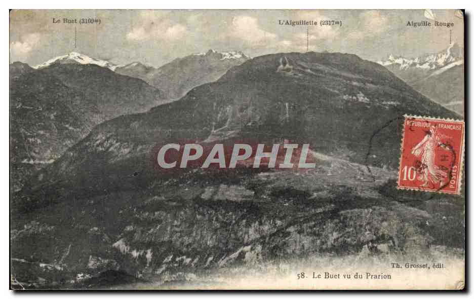 Le Buet vu du Prarion — vue alpine — Th. Grosset, édit.