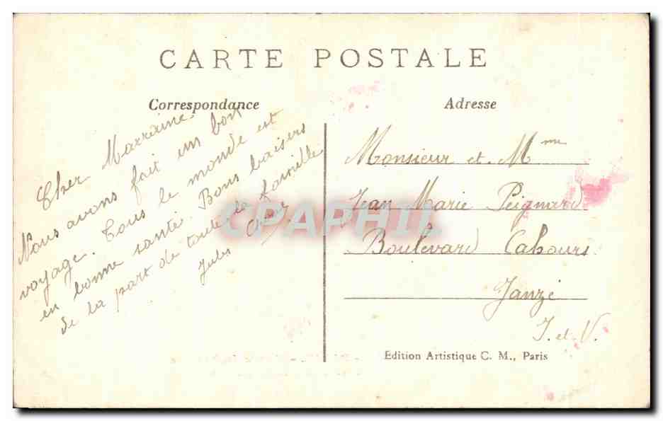 CPA Paris Muse du Louvre La Gale d'Apollon — Rückseite