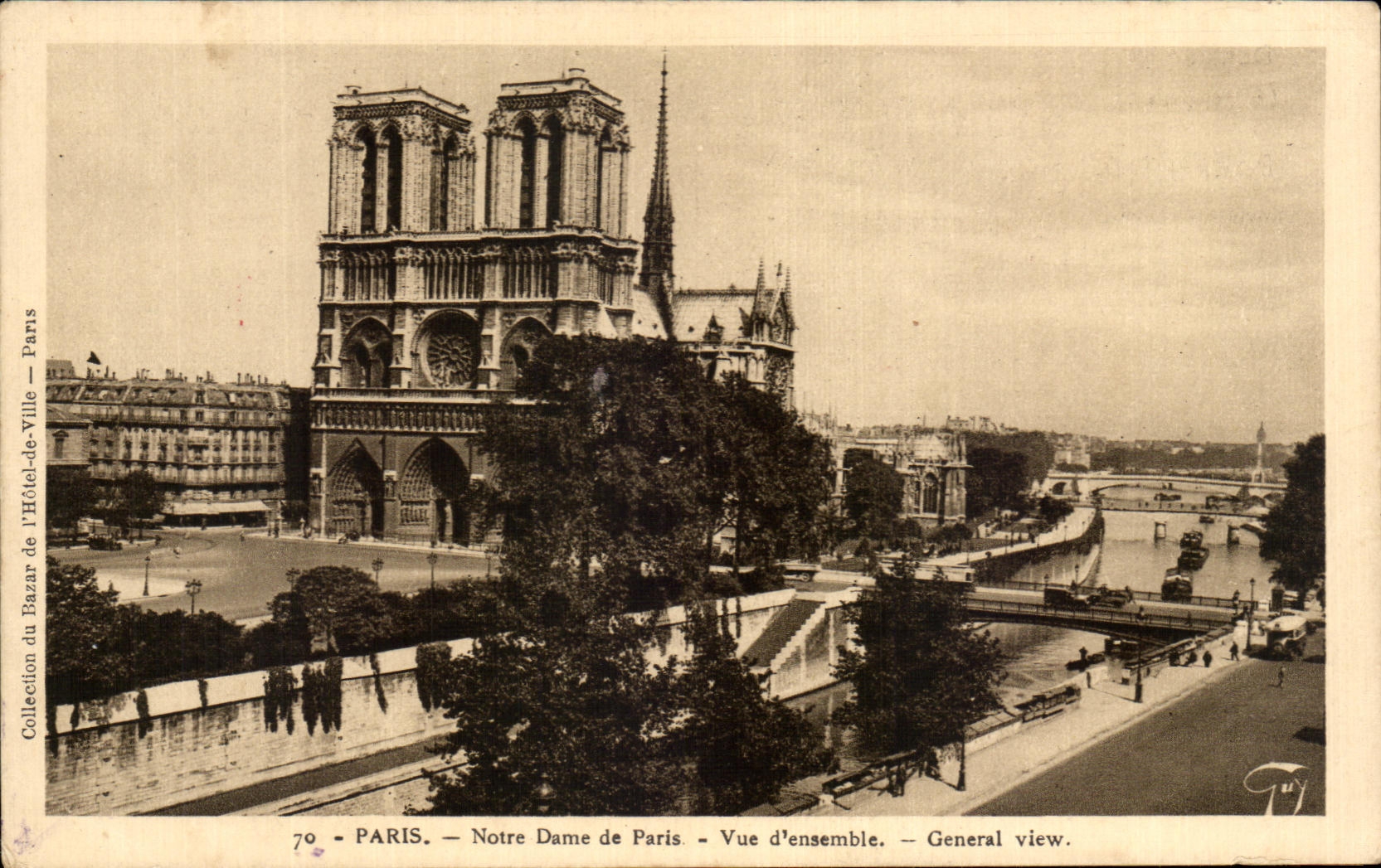 CPA Paris Notre Dame de Paris Vue d'ensemble 