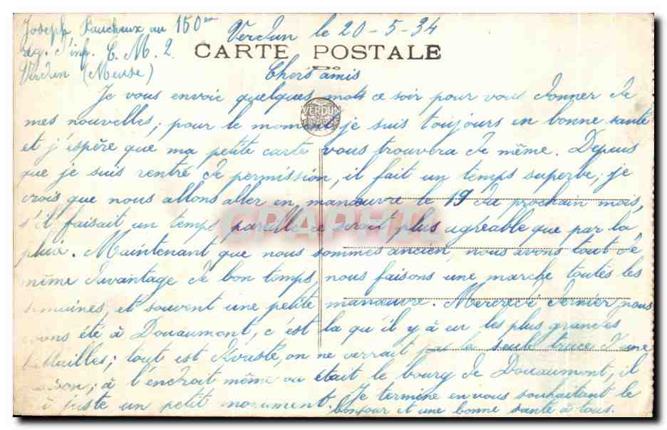 CPA Verdun Cimetiere Militaire du Faubourg Pave Militaria  — Rückseite