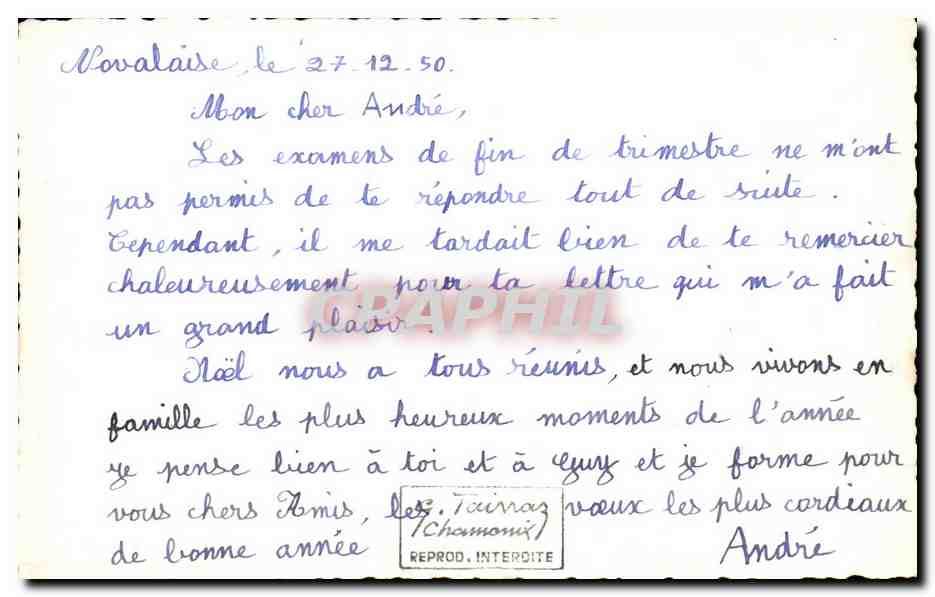 CPA Chamonix  — Verso