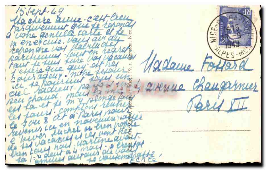 CPA Nice La Promenade des Anglais et le Mont Boron — Verso