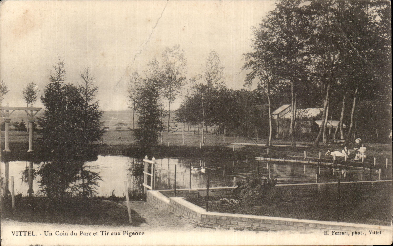 CPA Vittel Un Coin du Parc et Tir aux Pigeons
