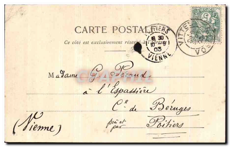 CPA Vittel Un Coin du Parc et Tir aux Pigeons — Rückseite