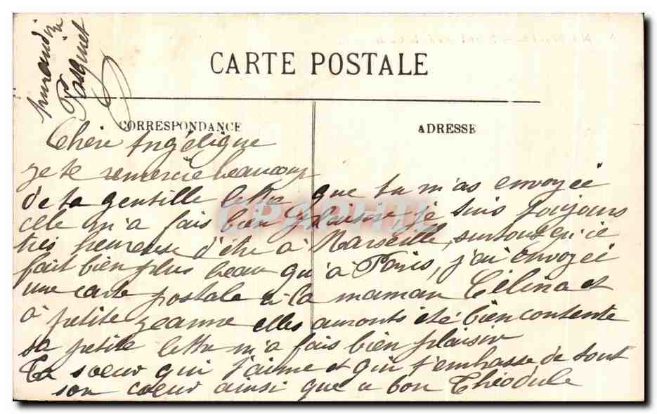 CPA Marseille Notre Dame de la Garde — Verso