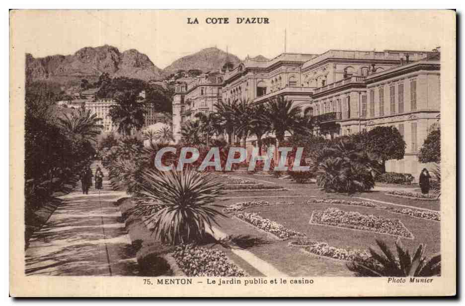 CPA Menton Le jardin public et le Casino