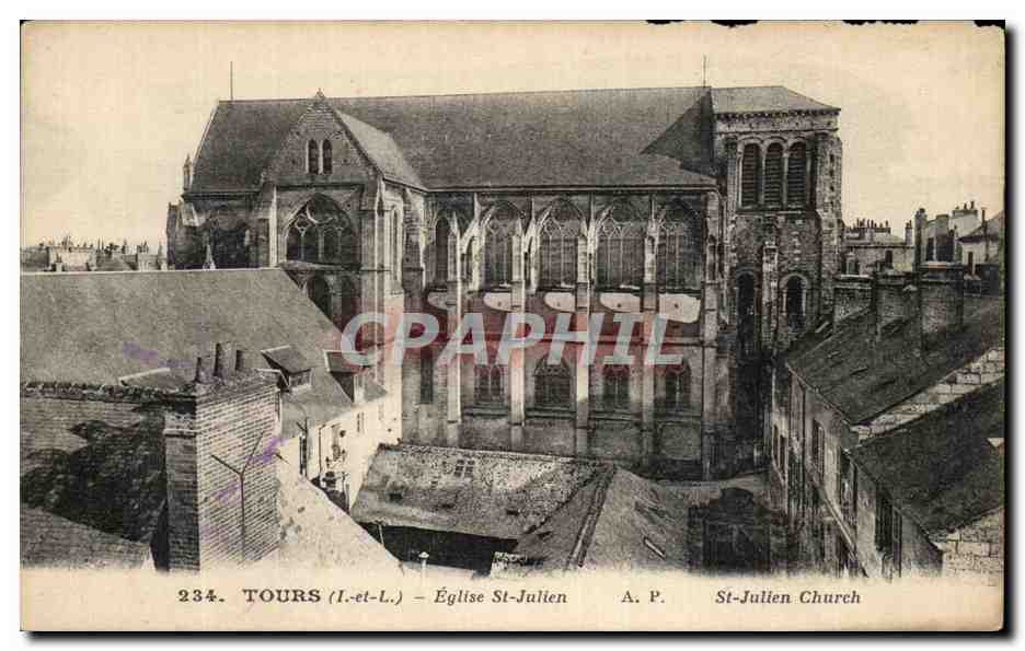 CPA Tours Eglise St Julien 