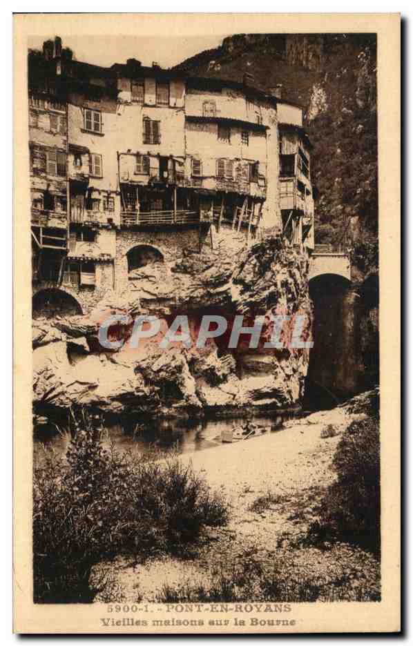CPA Pont En Royans Vieilles maisons sur la Bourne