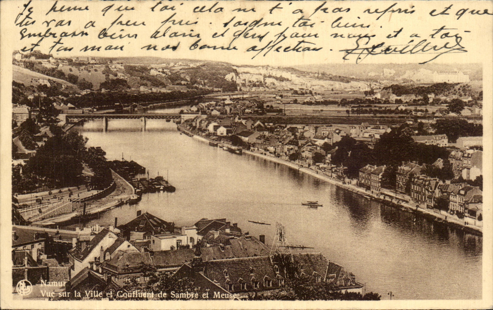CPA Namur Vue sur la Ville et Confluent de Sambre et Meuse