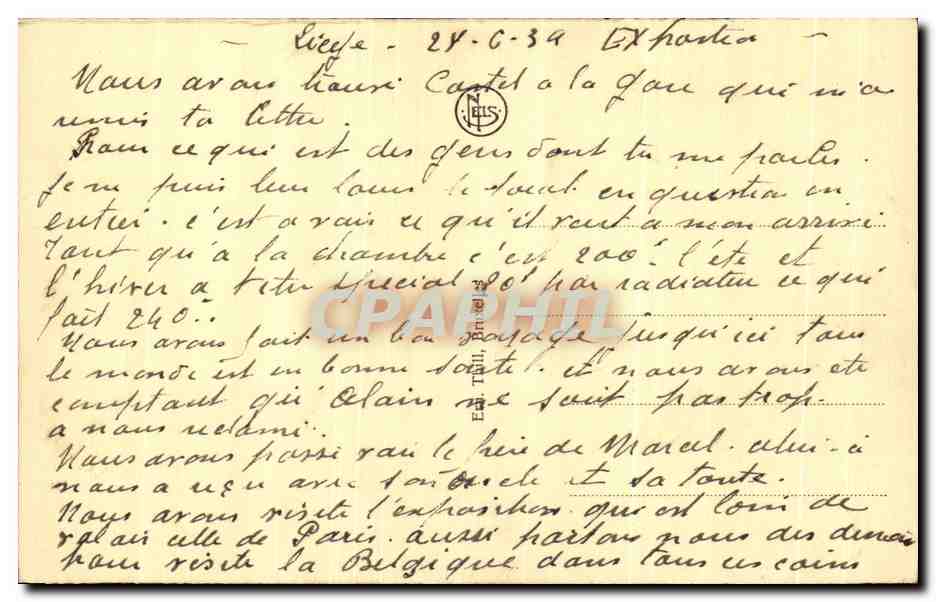 CPA Namur Vue sur la Ville et Confluent de Sambre et Meuse — Rückseite