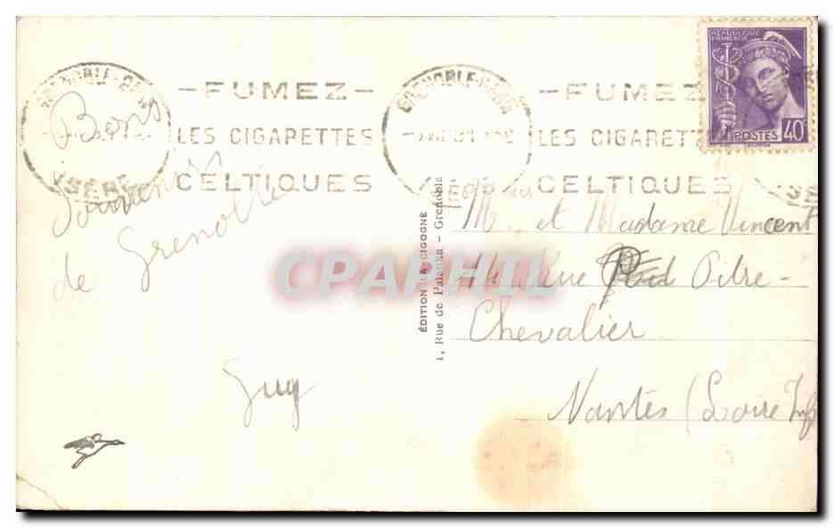 Grenoble — Vue Générale — Édition de l'Albâtre, n°51 — Verso