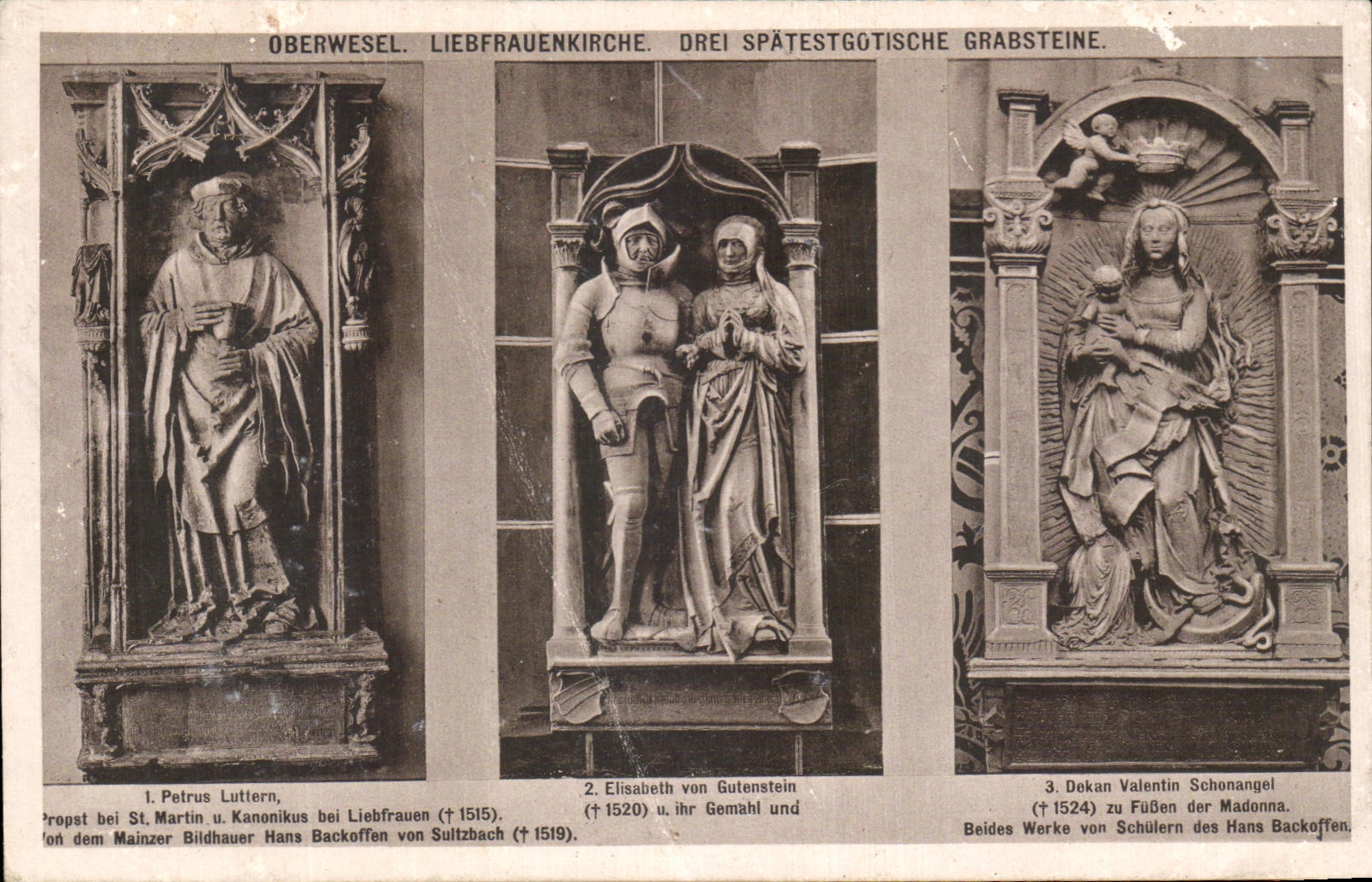 Oberwesel. Liebfrauenkirche. Drei spätgotische Grabsteine — Photographie de Hermann, Oberwesel, n° 13 21347