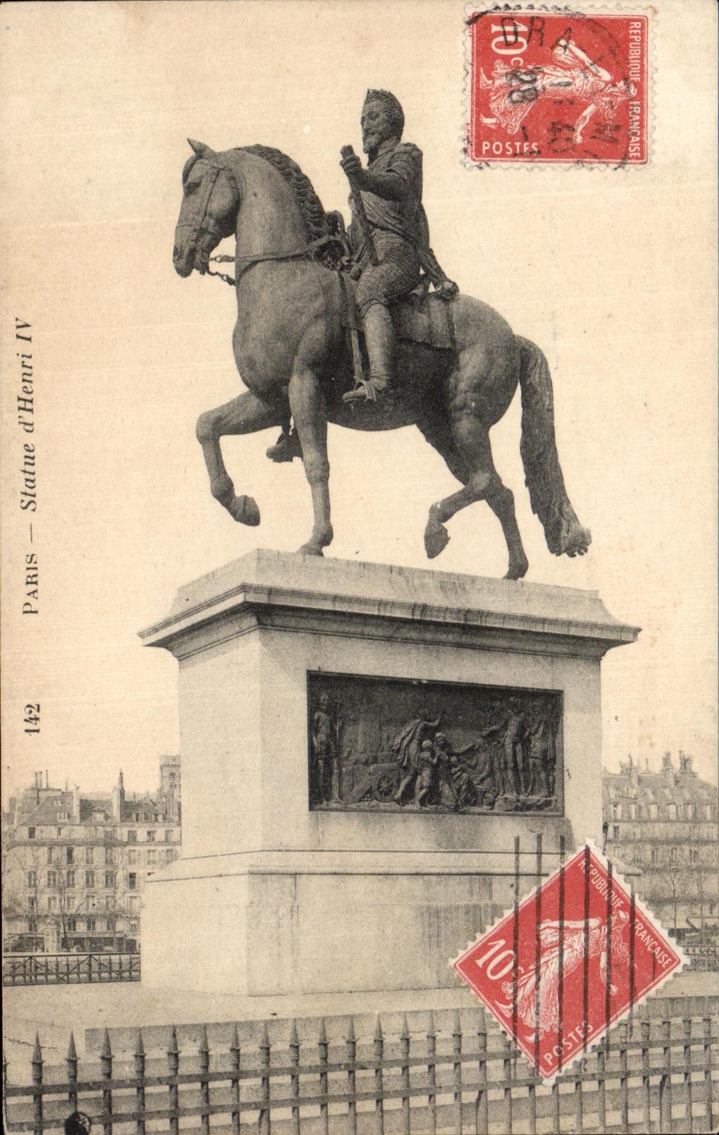 CPA Paris Statue D'Henri IV