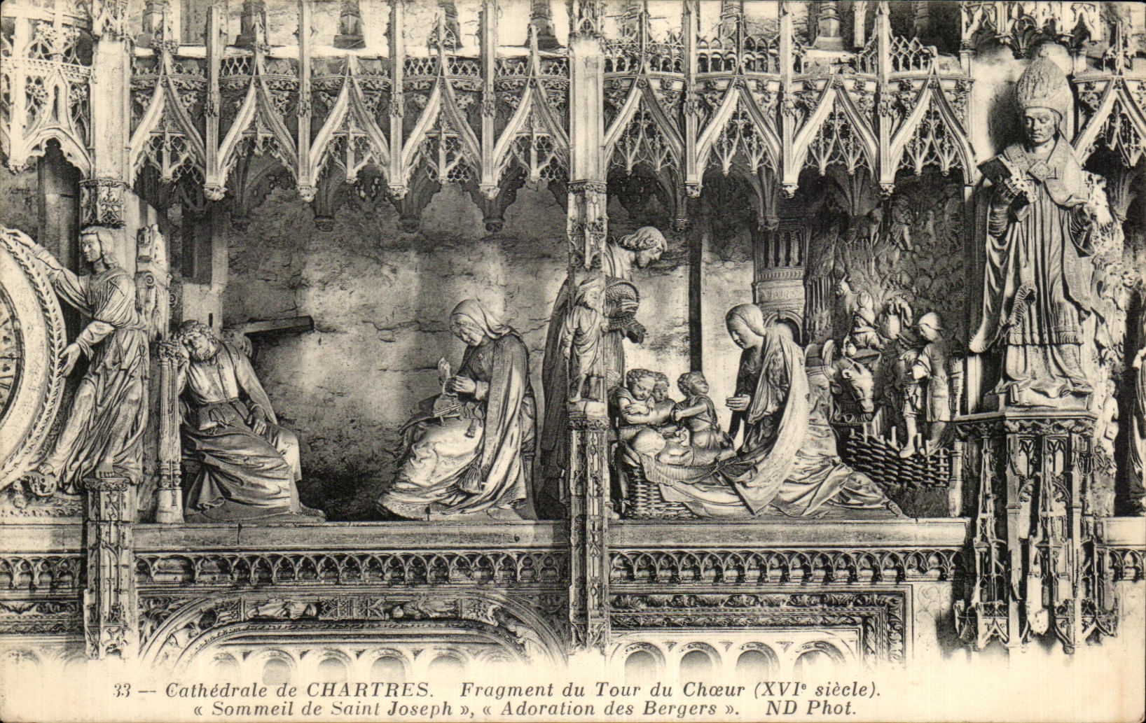 CPA Cathedrale De chartres Fragment Du Tour Du Choeur Sommeil De Saint Joseph