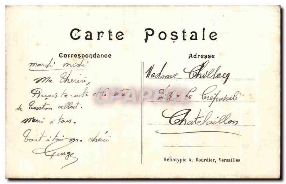 CPA Versailles Bassin Du Dragon — Verso