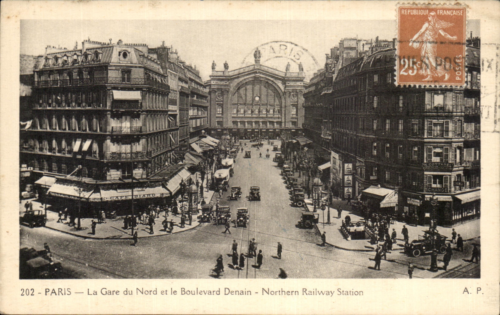 CPA Paris La Gare Du Nord ET Le Boulevard Denain 