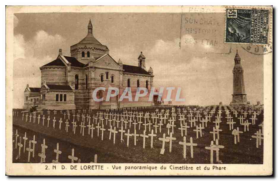 CPA de Lorette Vue Panoramique du Cimetiere et du Phare Militaria