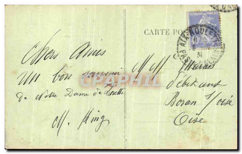 Notre-Dame de Lorette — Chapelle avant la guerre — abri en tôle pour messe dans les tranchées — Reverso
