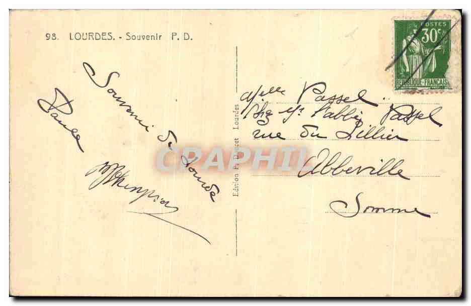 CPA A la Grotte Benie Jai Prie pour vous Bernadette Soubirous  — Verso