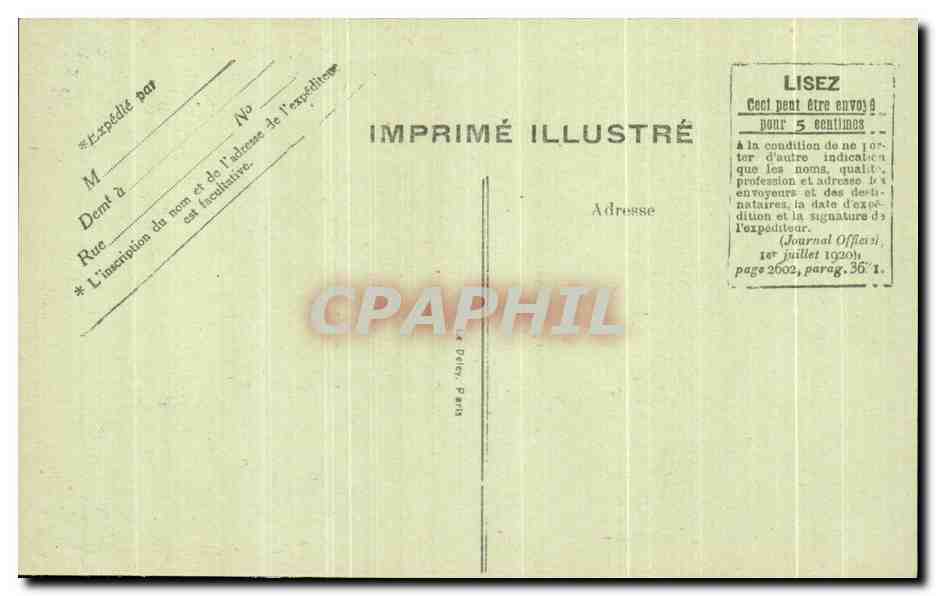 CPA Paris Le Trocadero — Verso