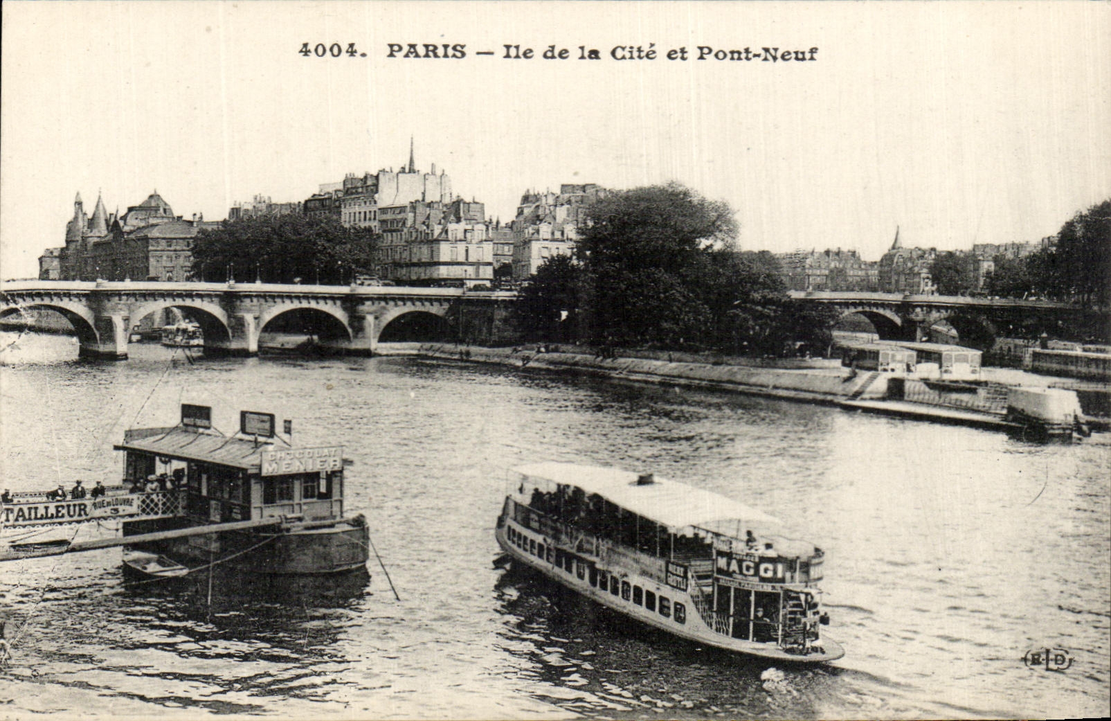 CPA Paris Ile de la Cite et Pont Neuf Peniche Maggi