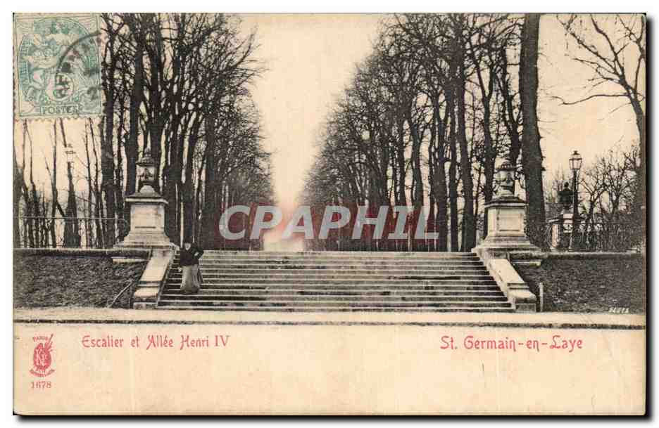 Escalier et Allée Henri IV — St. Germain-en-Laye — éditeur FOSTER, n° 1678