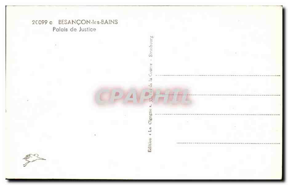Palais de Justice — Besançon-les-Bains — Édition La Cigogne — Reverso