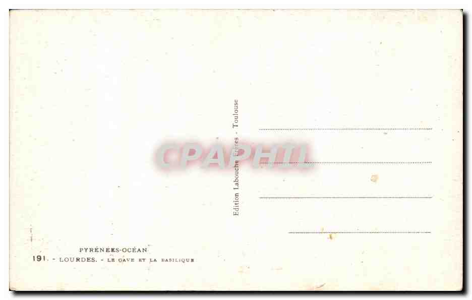 CPA Lourdes Le Gave Et La Basilique — Verso