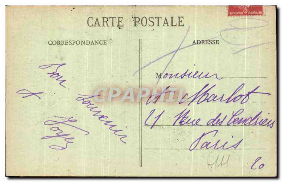 CPA Vichy Hotel des Ambassadeurs — Verso