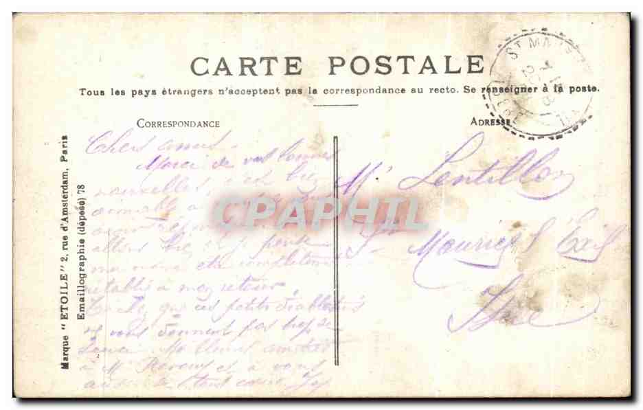 CPA Vichy La Source Grande Grille — Verso