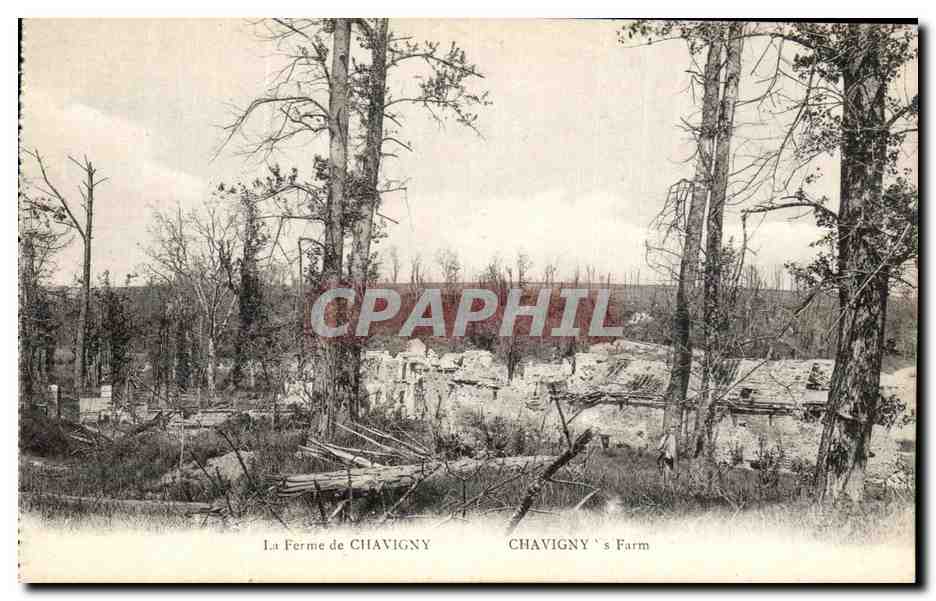 CPA Le Ferme de Chavigny Militaria