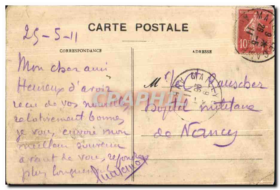 CPA Camp de Mailly Vue des Tentes Militaria — Rückseite