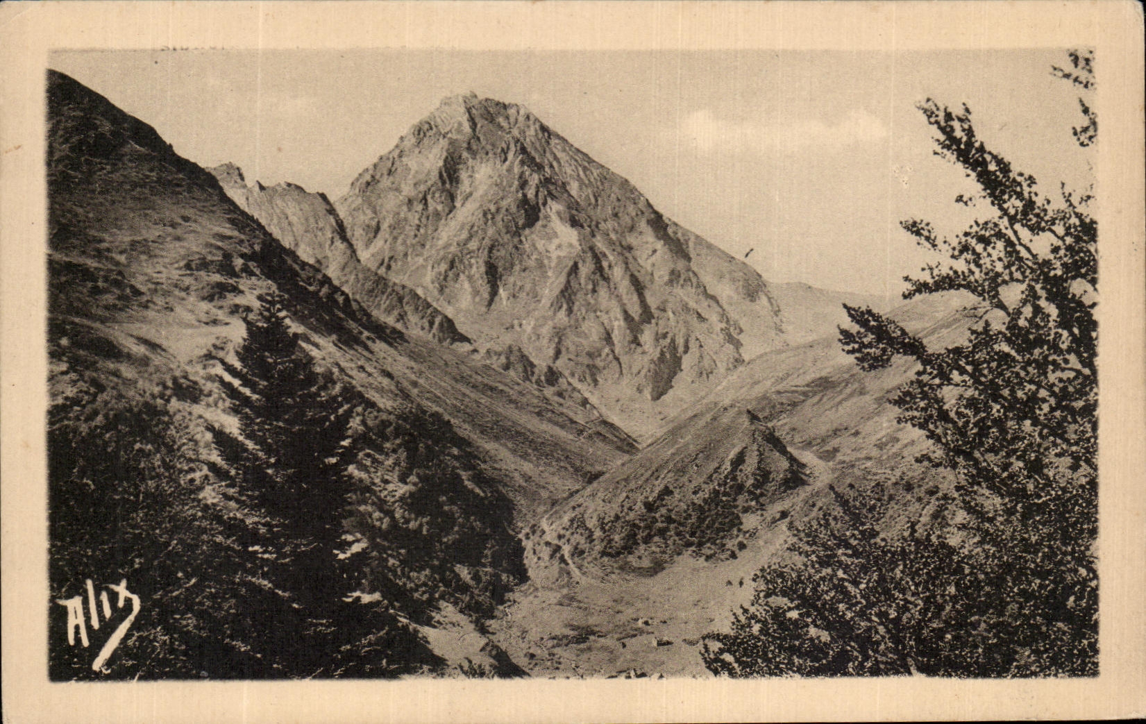 Le Pic du Midi de Bigorre — 2877 mètres — vu de la Route du Tourmalet — Édition ALIX, Bagnères-de-Bigorre