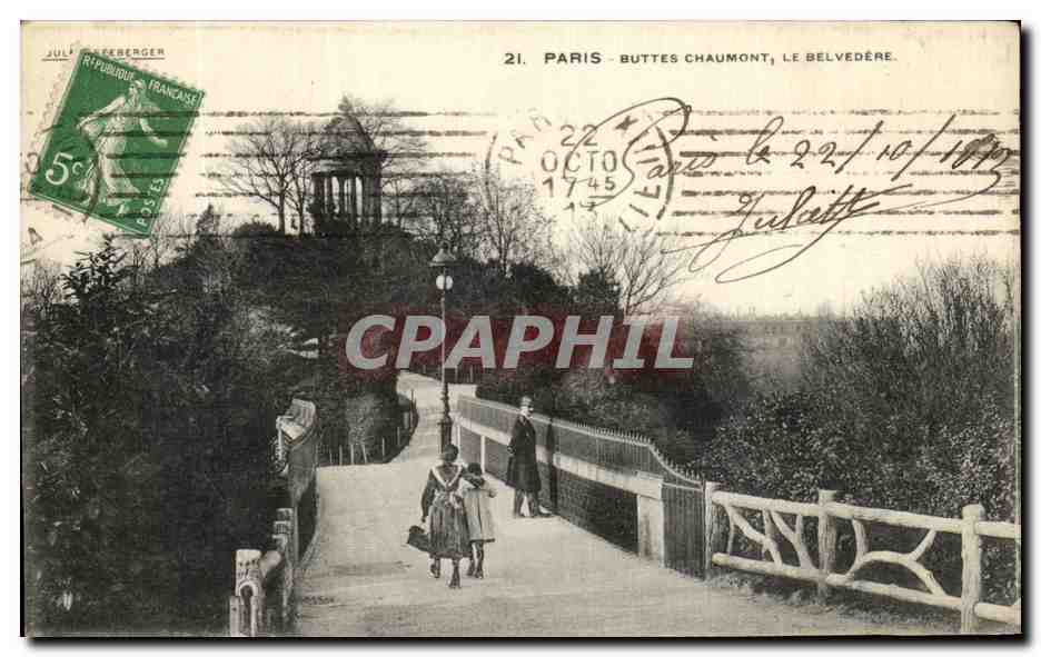 CPA Paris Buttes Chaumont Le Belvedere