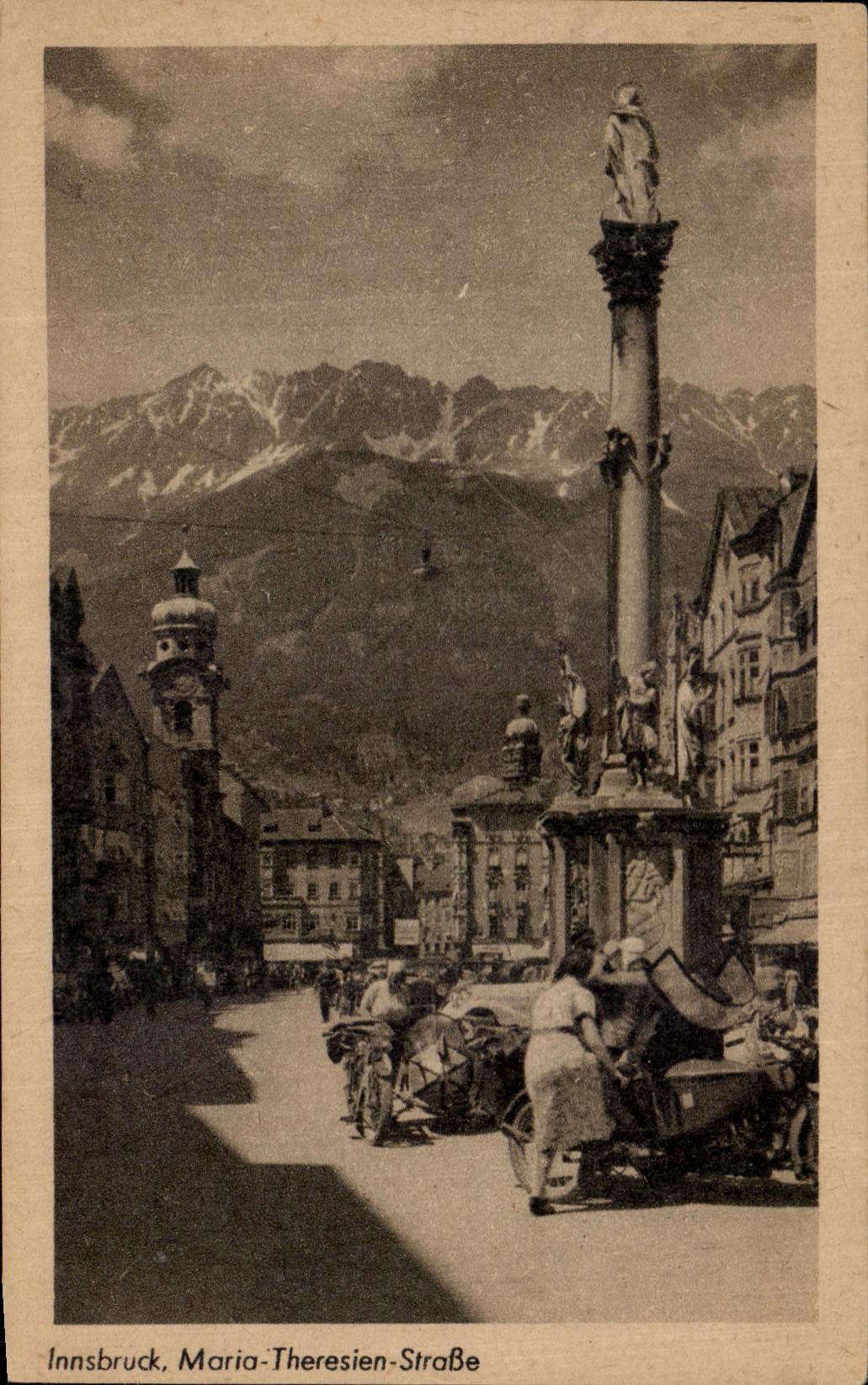 CPA Innsbruck Maria Theresien Strasse Moto