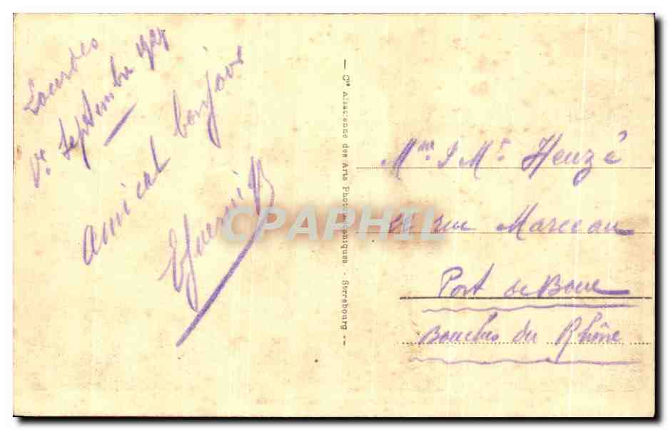 CPA Lourdes La Basilique et les Pyrenees — Verso