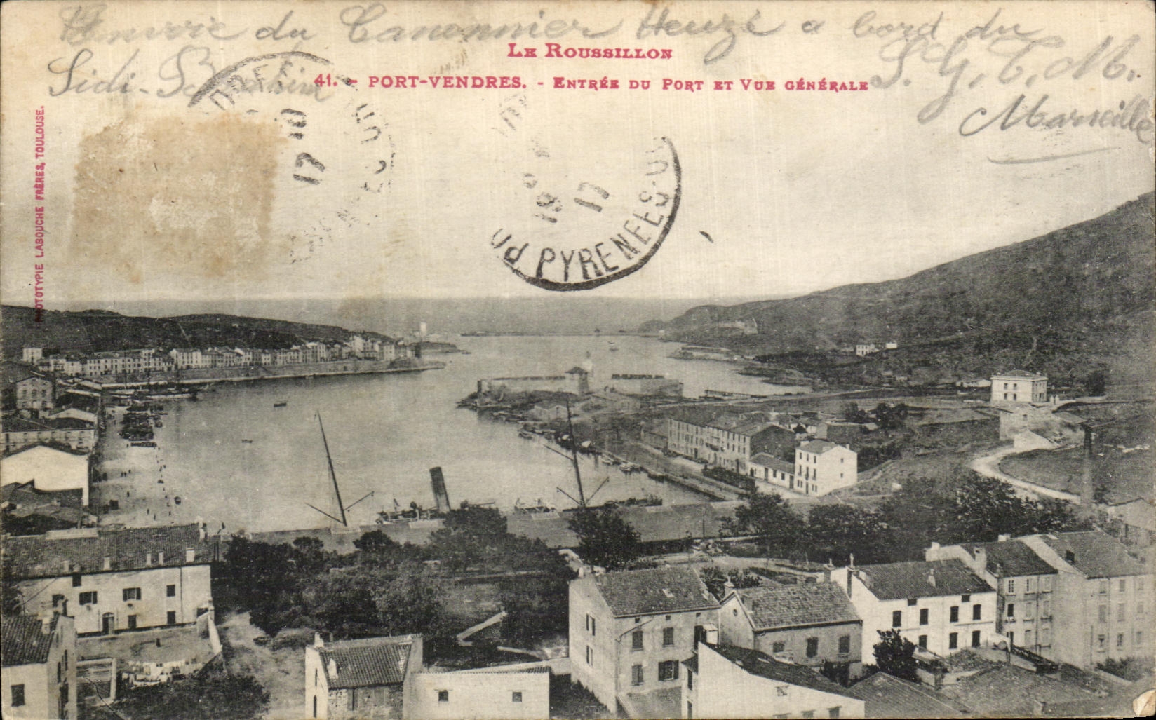 CPA Le Roussillon Port Vendres Entree Du Port et vue generale