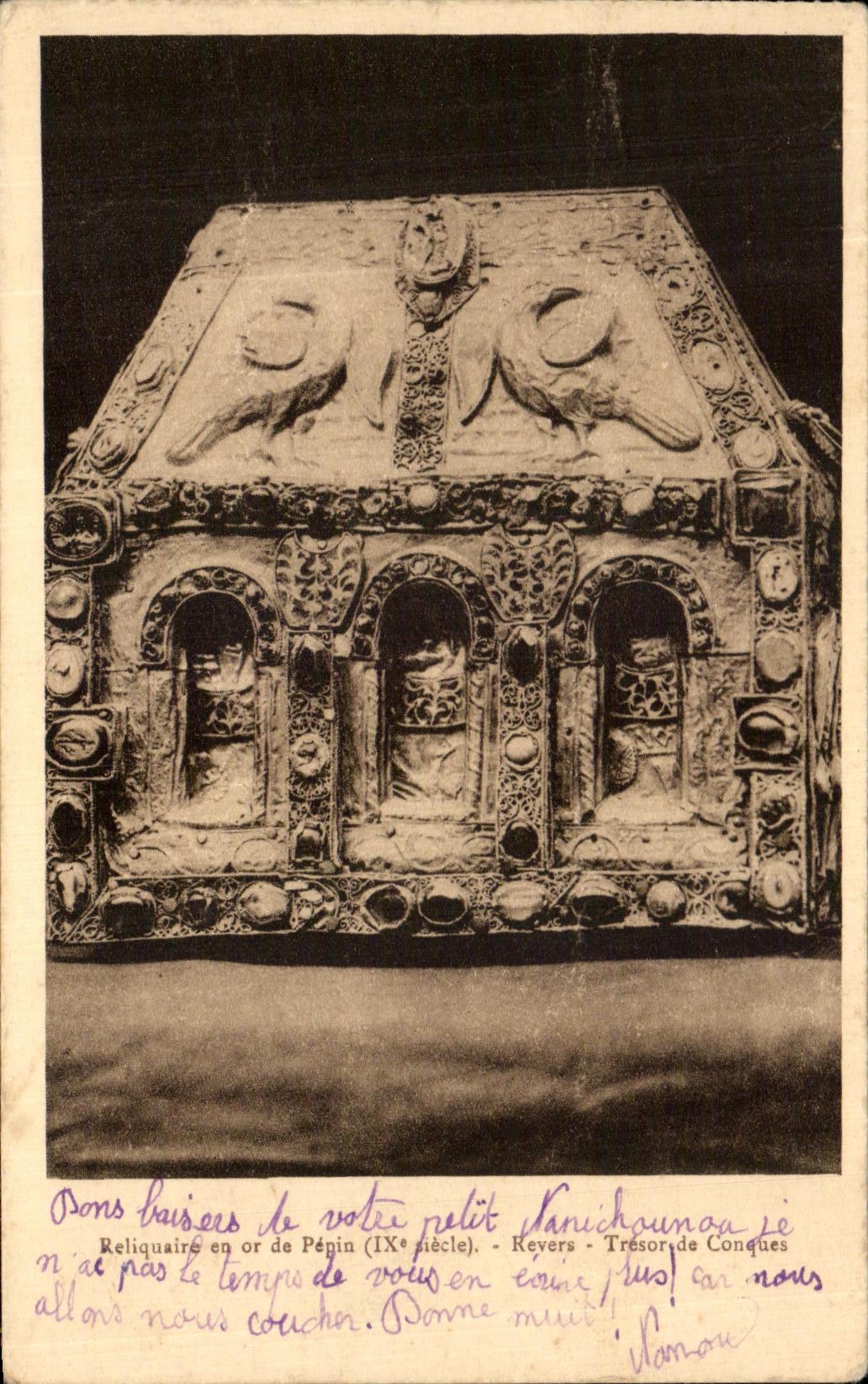 CPA Reliquaire en or de Pepin Revers Tresoride Conques