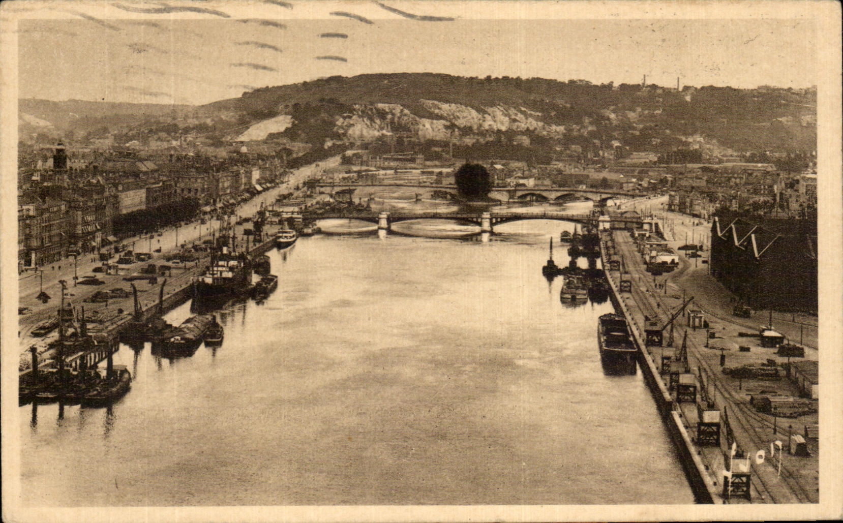 CPA Rouen La Seine et la cote Ste Catherine