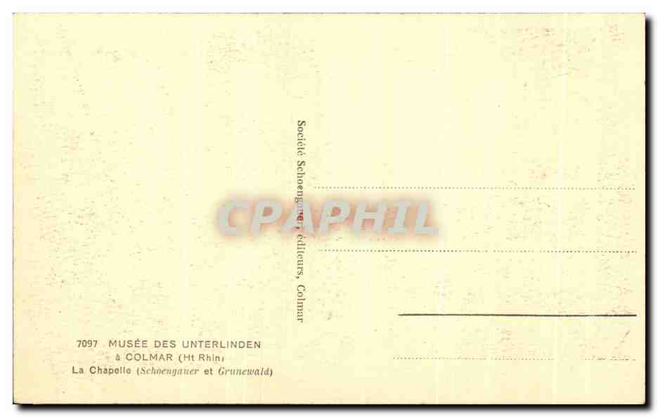 CPA Musee Des Unterlinden Colmar La Chapelle — Rückseite