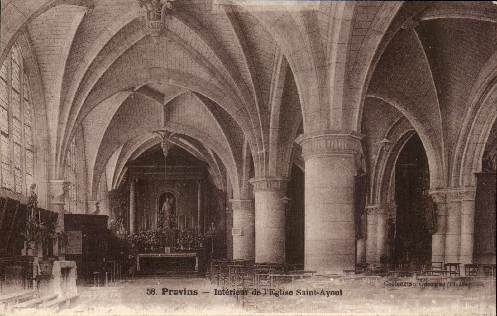 Provins — Intérieur de l'Église Saint-Ayoul — Collection Georges Tésalor