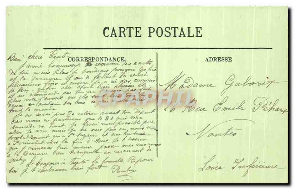 CPA Vichy Un Coin du Parc des Celestins — Verso