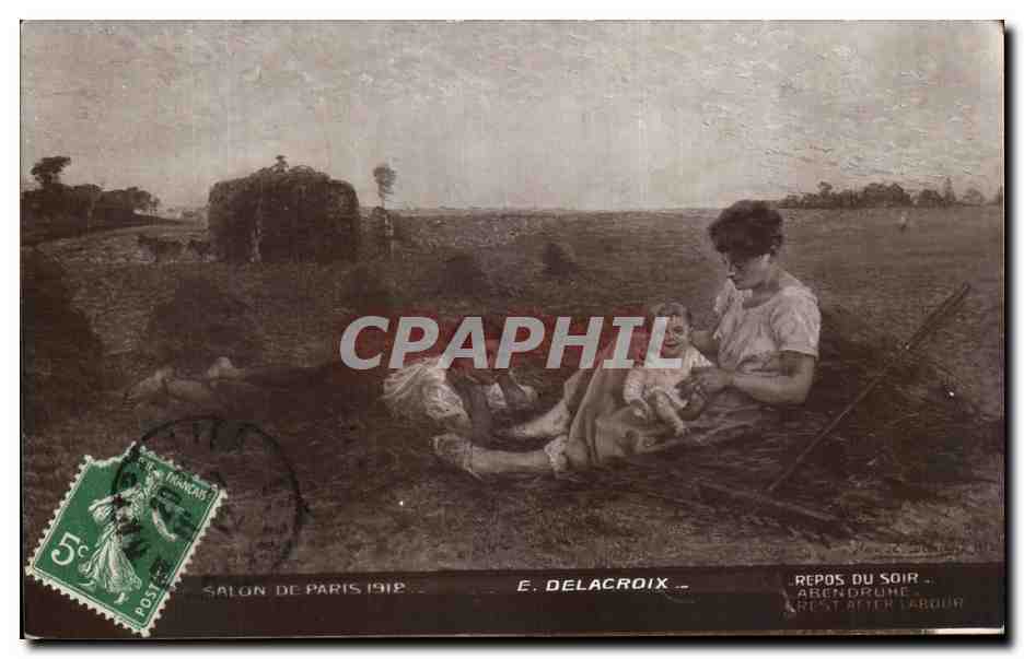 CPA Salon De Paris 1912 Delacroix Repos du soir 