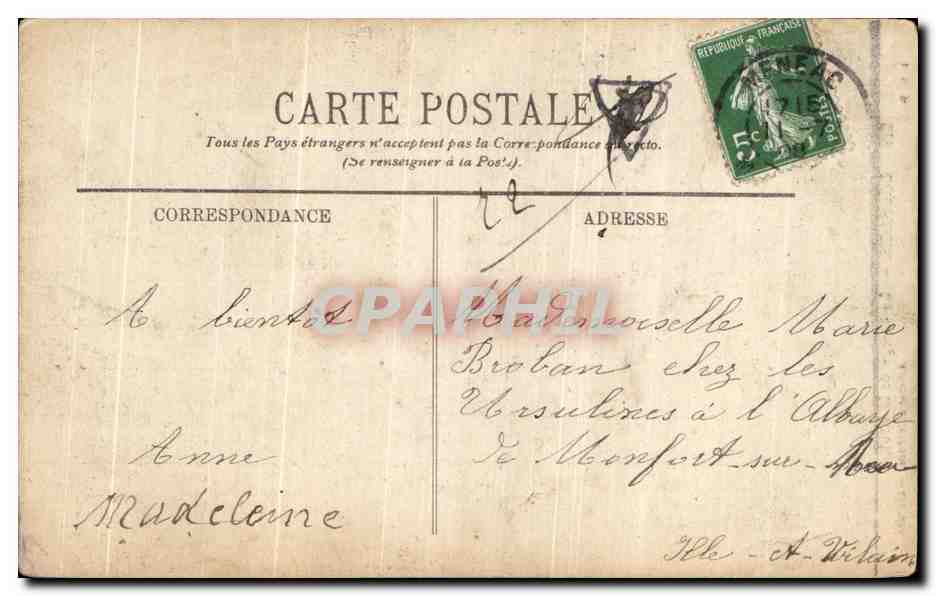CPA Lourdes La Vrerge de la Grotte — Verso