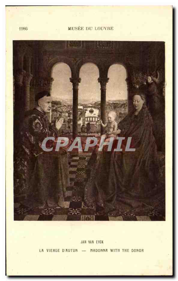 CPA Jan Van Eyck La Vierge D'Autun Musee du Louvre Paris 