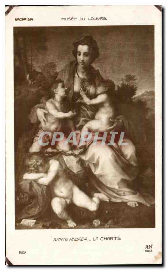 CPA Sarto Andrea La Charite Musee du Louvre Paris 